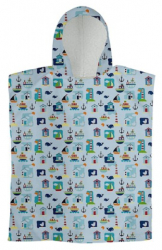 Prosop de baie pentru copii Poncho Model Sea 65 x 65cm 