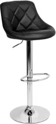 Scaun bar piele ecologica neagra crom Marid 45x40x102 cm 