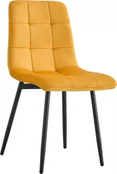 Scaun catifea galben negru Ramita 45x54x86.5 cm 