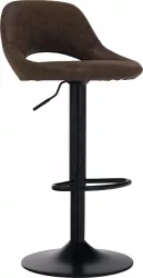 Scaun de bar textil maro efect de piele intoarsa Lorasa 45x45x102 cm 