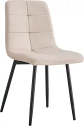 Scaun dining catifea bej metal Damia 45x54x90 cm 