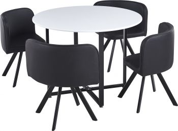 Set de mobilier dining alb negru Bevan 100x73 cm 67x45x69 cm 