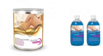 Set Epilare Alveola Pasta de zahar Normala 1000 g si 2 x Ulei dupa epilare cu Aloe Vera 300 ml
