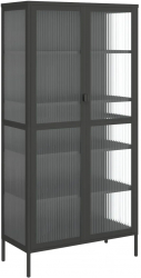 vidaXL Dulap inalt negru 85x40x180 cm sticla si otel 