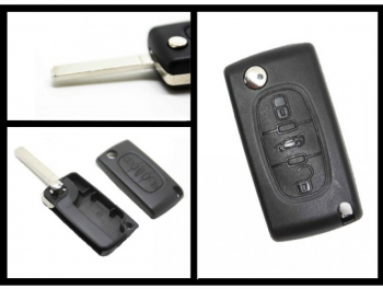 Carcasa cheie briceag pentru Peugeot 307 407 3 but fara suport de baterie 