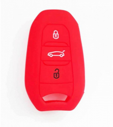 Husa silicon carcasa cheie pentru Peugeot 3 but rosu 