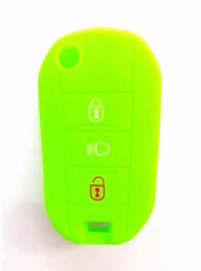 Husa silicon carcasa cheie pentru Peugeot 3 but verde 
