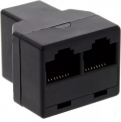 Adaptor 1x RJ45 8P8C mama - 2x RJ45 8P8C mama negru Well 