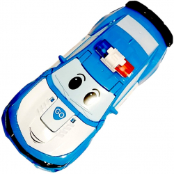 Jucarie masinuta politie kidsNplay robot transformers 17x7x10 5 cm efecte sonore si luminoase 3 ani+ 