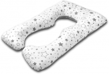 Perna multifunctionala gravide Kidizi Inga XXL Galaxy Grey husa bumbac detasabila 