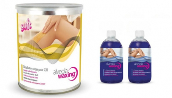 Set Epilare Alveola Pasta de zahar Soft 1000 g si 2 x Gel inainte de epilare 300 ml
