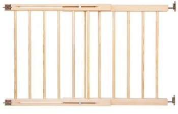 Poarta de siguranta extensibila din lemn natur 72-122 cm Wooden Springos 