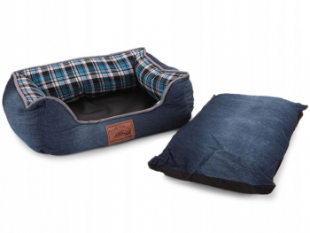Culcus pentru animale Zola® dreptunghiular perna detasabila model blug 72x56x20 cm 