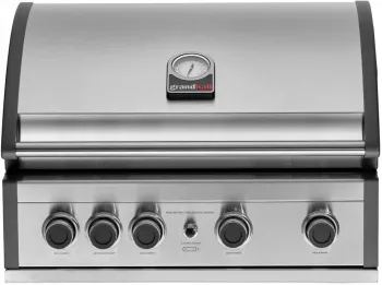 Gratar pe gaz cu 5 arzatoare 4 inox si 1 infrarosu incastrabil grile si plita fonta Grandhall Pro Elite 4 K04000309A