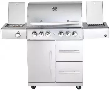 Gratar pe gaz din inox ALL GRILL Top-Line Chef L 500904-S24 cu 4.2 arzatoare si sertare de depozitare 
