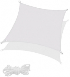 Prelata soare / vela umbrire patrata 4.0 x 4.0 m protectie UV umbrire 90 160 gsm gri deschis 