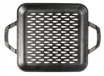 Tava patrata cu doua manere si gauri perforate pentru gratar Chef Collection Lodge 28 cm L-C11SGT 
