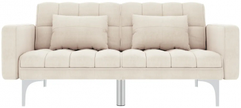 vidaXL Canapea extensibila crem material textil 