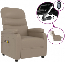 vidaXL Fotoliu de masaj electric cappuccino piele ecologica 