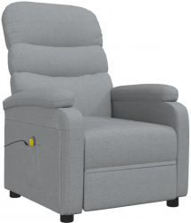vidaXL Fotoliu de masaj gri deschis material textil 