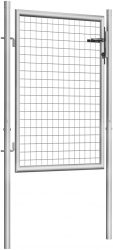 vidaXL Poarta de gradina argintiu 105 x 150 cm otel galvanizat 
