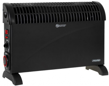 Convector electric negru Termostat 3 trepte de putere 750 / 1250 / 2000 W Lungime cablu de alimentare 150 cm 