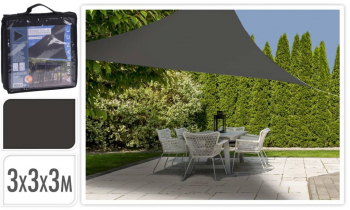 ProGarden Parasolar din panza gri inchis 3x3x3 m triunghi