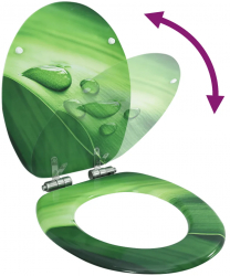 vidaXL Capac WC inchidere silentioasa verde MDF model picatura apa 