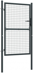 vidaXL Poarta de gard din plasa gri 100 x 225 cm otel galvanizat 