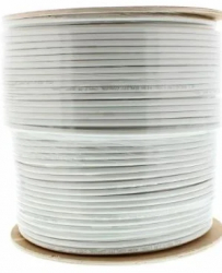 Cablu coaxial RG6 75R fire otel cuprat ecranat cu folie Al+AlMg 48X0.12 Rola 305m Well 