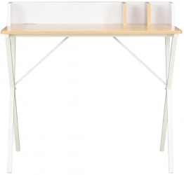 vidaXL Birou alb si natural 80 x 50 x 84 cm 