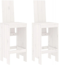 vidaXL Scaune de bar 2 buc. alb 40x42x120 cm lemn masiv de pin 