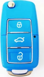 Carcasa cheie briceag pentru VW 3 butoane albastru fara lamela 