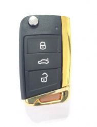 Carcasa cheie briceag pentru VW 3 butoane Gold 