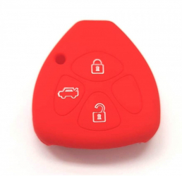 Husa silicon pentru carcasa cheie Toyota 3 butoane rosu 
