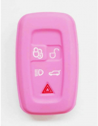 Husa silicon pentru carcasa cheie Volvo 5 butoane roz 