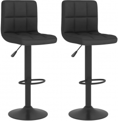 vidaXL Scaune de bar 2 buc. negru material textil 