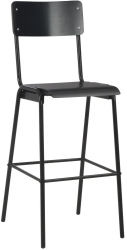 vidaXL Scaune de bar 6 buc. negru placaj solid otel