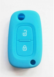 Husa silicon carcasa cheie pentru VW 2 butoane albastru deschis 