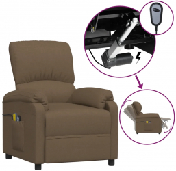 vidaXL Fotoliu de masaj electric maro material textil 