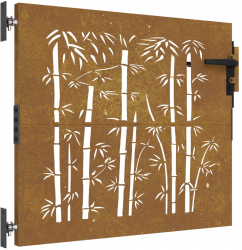 vidaXL Poarta pentru gradina 85x100 cm otel corten model bambus 