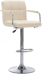 vidaXL Scaune de bar 2 buc. crem material textil 