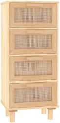 vidaXL Servanta maro 40x30x90 cm lemn masiv pin si ratan natural 