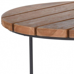 442180 H&S Collection 2 Piece Side Table Set Teak Brown 