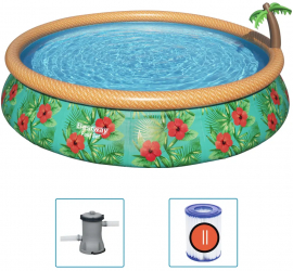 Bestway Set de piscina gonflabila Fast Set Paradise Palms 457x84 cm 