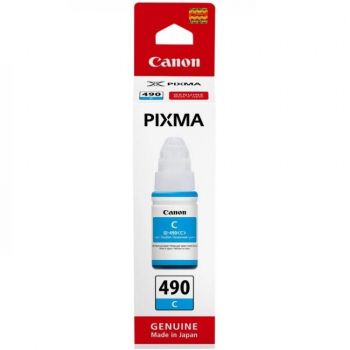 Cartus cerneala Canon GI-490 C cyan capacitate 70ml pentru echipamente CISS G1400 / G2400 / G3400 / G4400 / G1411 / G2411 / G3411 / G4411. 