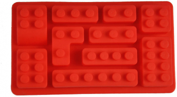 Forma din silicon pentru ciocolata de casa Zola® model cuburi LEGO rosie 14.5x8 cm 