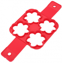 Forma din silicon Zola® pentru clatite americane oua sau omlete model floare 16x16 cm rosu 