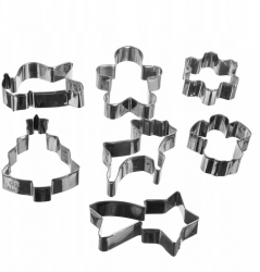 Forma metalice Zola® pentru biscuiti 7 bucati model de Craciun 9 x 7 x 2.2 cm 
