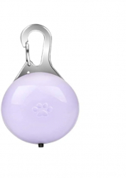 Pandativ pentru catei Zola® cu 3 moduri de iluminare carabiniera metalica lumina LED mov/ lumina alb